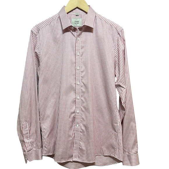 Frank & Oak Cotton Oxford Brick Red Check Button Up Shirt in Medium - Picture 2 of 9